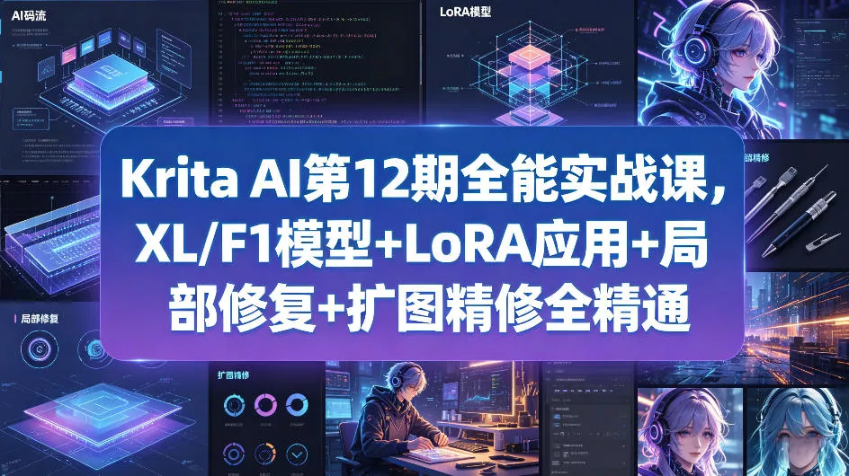 Krita AI第12期全能实战课，XL/F1模型+LoRA应用+局部修复+扩图精修全精通 - 付费阅读
