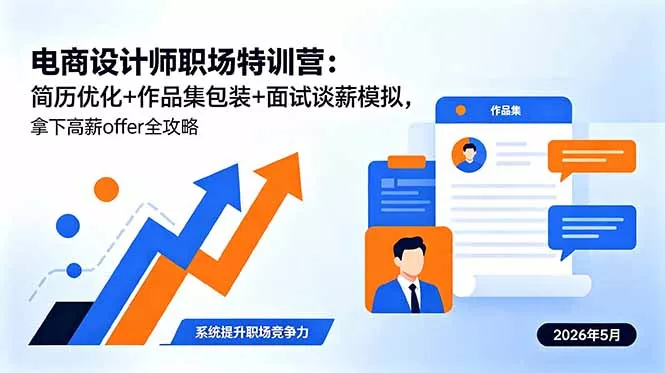 电商设计师职场特训营：简历优化+作品集包装+面试谈薪模拟，拿下高薪offer全攻略 - 付费阅读