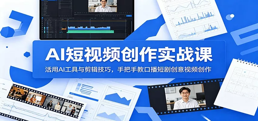 AI短视频创作实战课：活用AI工具与剪辑技巧，手把手教口播短剧创意视频创作 - 付费阅读