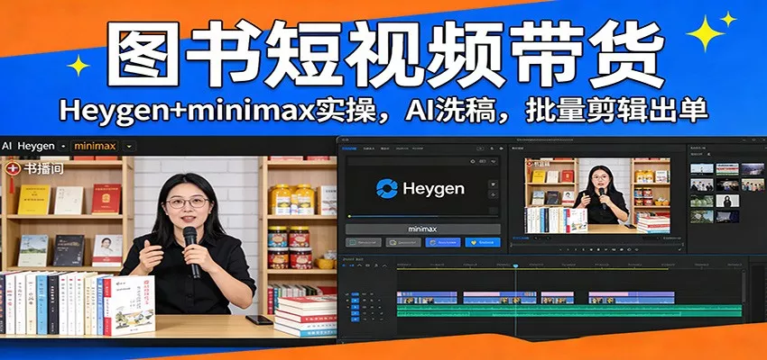 图书短视频带货：Heygen+minimax实操，AI洗稿 ，批量剪辑出单 - 付费阅读