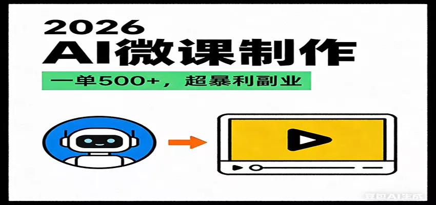 2026AI 风口最稳副业：微课代写制作，一单 500+，人人可做的蓝海项目 - 付费阅读