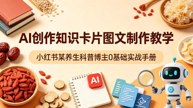AI创作知识卡片图文制作教学，小红书某养生科普博主0基础实战手册 - 付费阅读