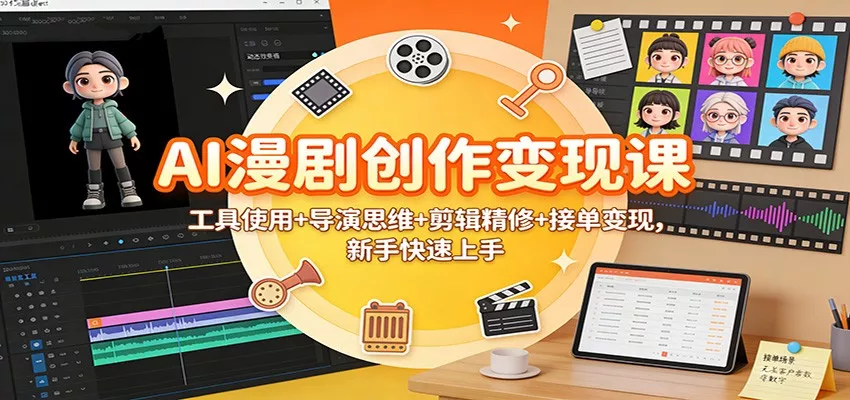 AI漫剧创作变现课：工具使用+导演思维+剪辑精修+接单变现，新手快速上手 - 付费阅读