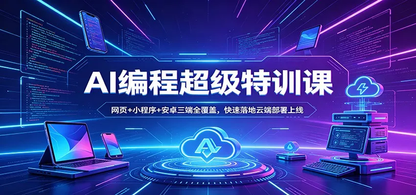 AI编程超级特训课：网页+小程序+安卓三端全覆盖，快速落地云端部署上线 - 付费阅读