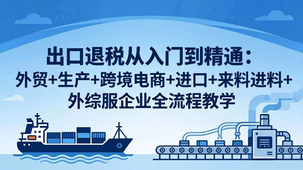 出口退税从入门到精通：外贸+生产+跨境电商+进口+来料进料+外综服企业全流程教学 - 付费阅读
