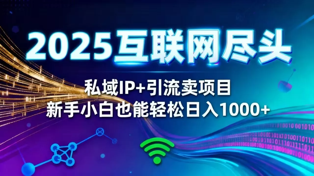 2025网创尽头王炸项目！私域 IP + 精准引流，新手小白在家躺赚日入 1000+ - 付费阅读