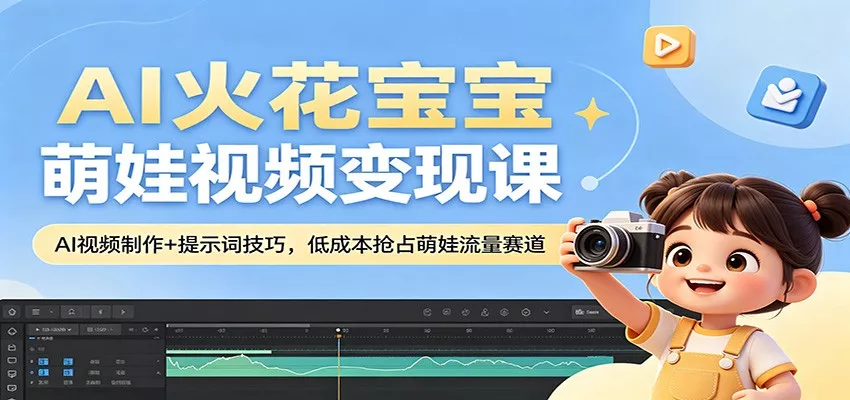 AI火花宝宝萌娃视频变现课：AI视频制作+提示词技巧，低成本抢占萌娃流量赛道 - 付费阅读