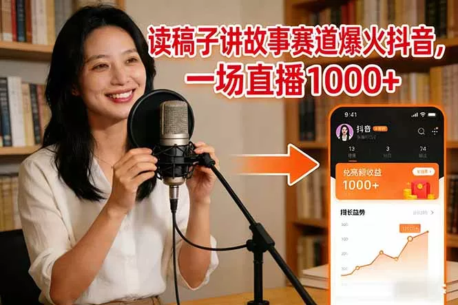 读稿子讲故事赛道爆火抖音，一场直播日入1000+ - 付费阅读