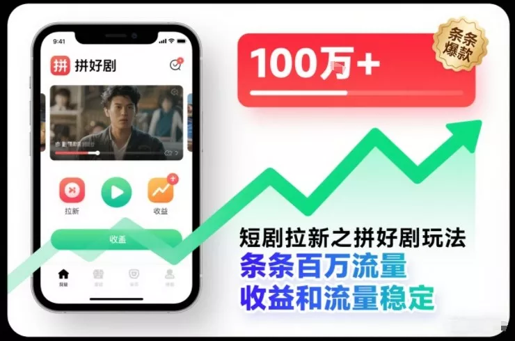 短剧拉新之拼好剧玩法，条条百万流量，收益和流量稳定 - 付费阅读