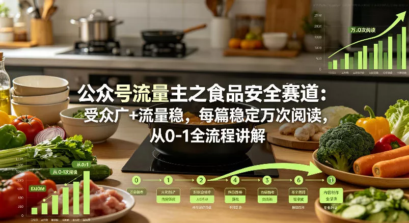 公众号流量主之食品安全赛道，受众广+流量稳，每篇作品稳定万次阅读，从0-1全流程讲解 - 付费阅读