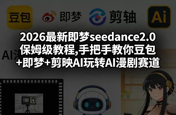 2026最新即梦seedance2.0保姆级教程,手把手教你豆包+即梦+剪映AI玩转AI漫剧赛道 - 付费阅读