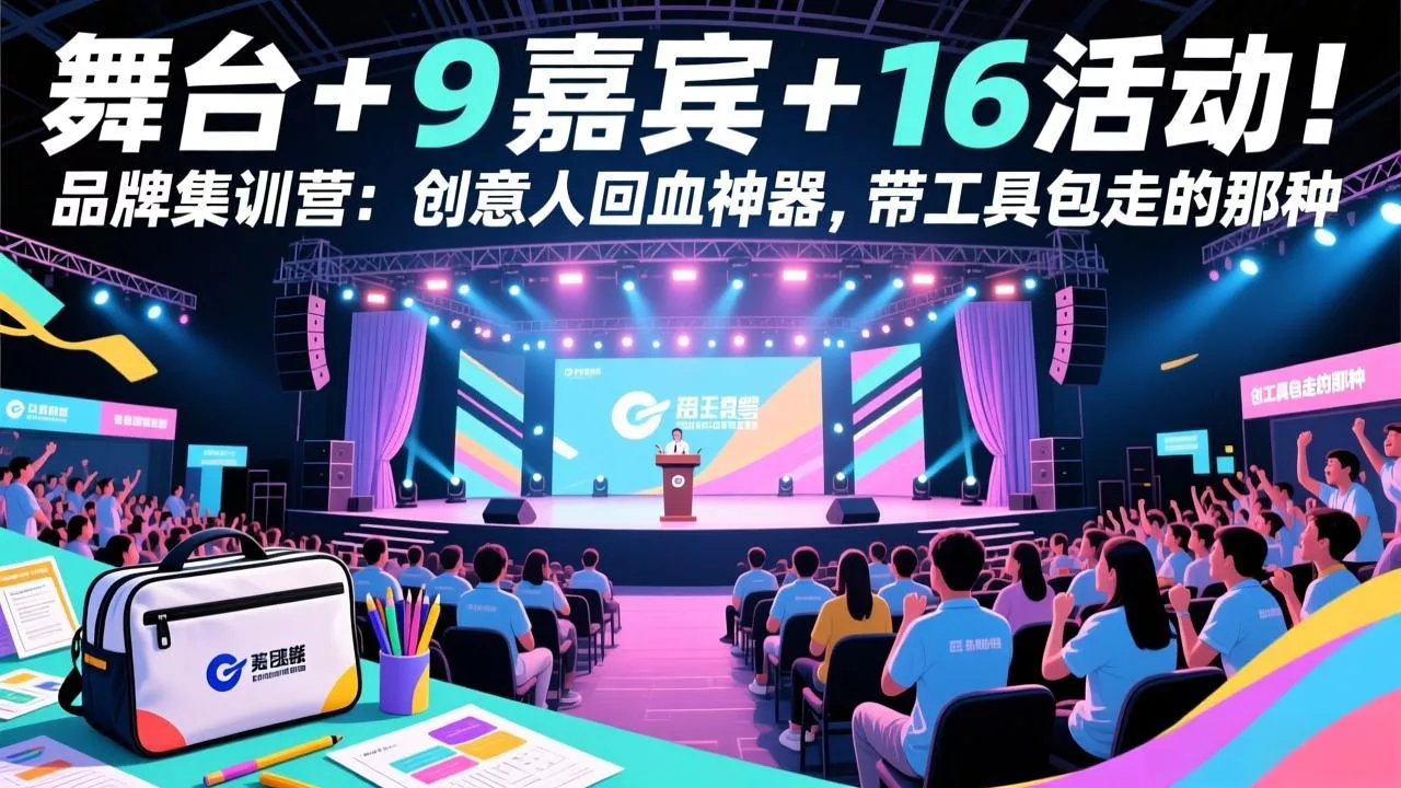 舞台 + 9 嘉宾 + 16 活动！品牌集训营：创意人回血神器，带工具包走的那种 - 付费阅读