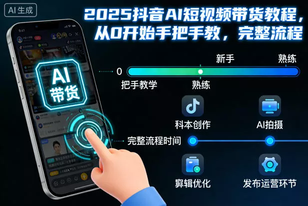 2025抖音AI短视频带货教程，从0开始手把手教，完整流程 - 付费阅读