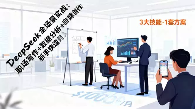 DeepSeek全场景实战：职场写作+数据分析+自媒体创作，新手快速月入过万 - 付费阅读