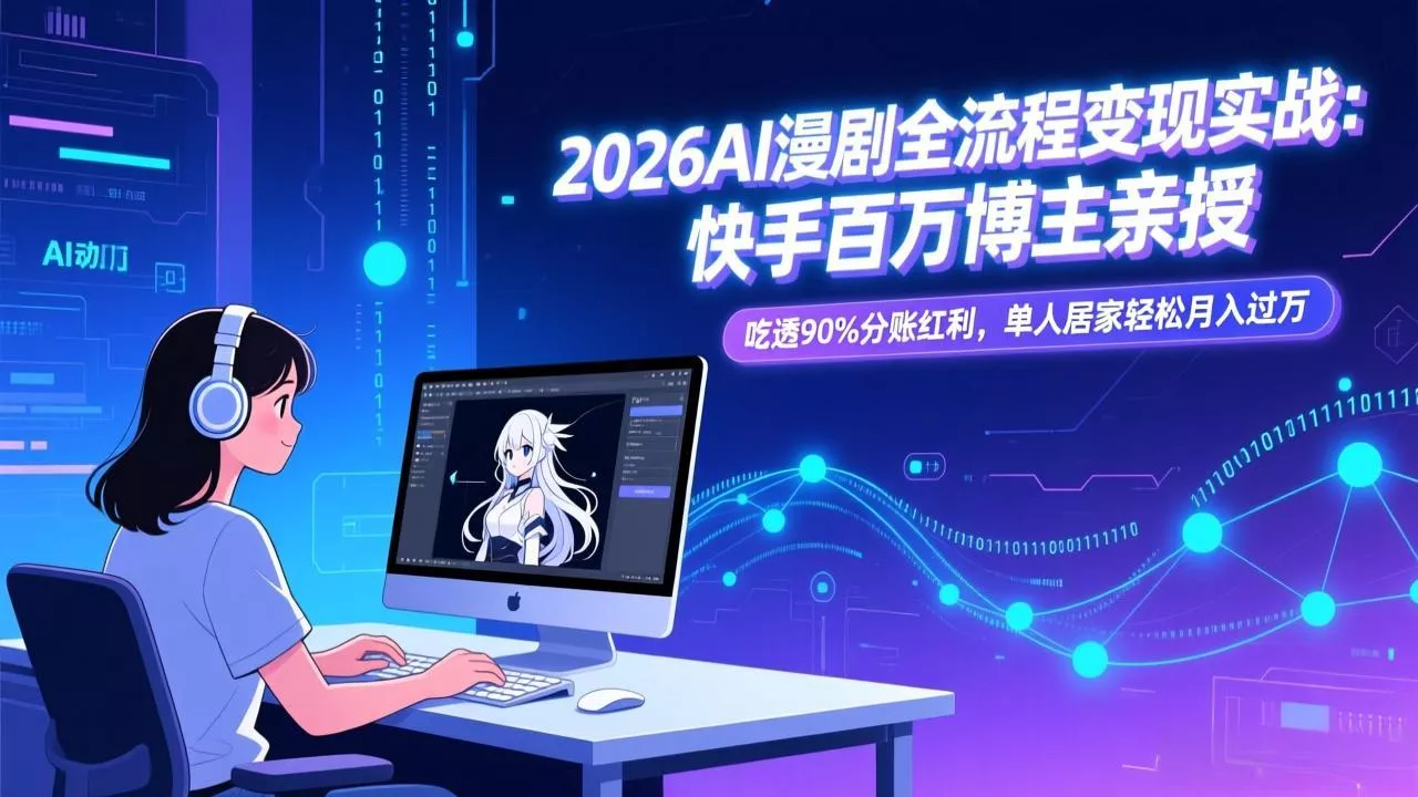 2026AI漫剧全流程变现实战：快手百万博主亲授，吃透90%分账红利，单人居家轻松月入过万 - 付费阅读