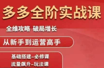 大炮·拼多多全阶实战课程(更新10月) - 付费阅读