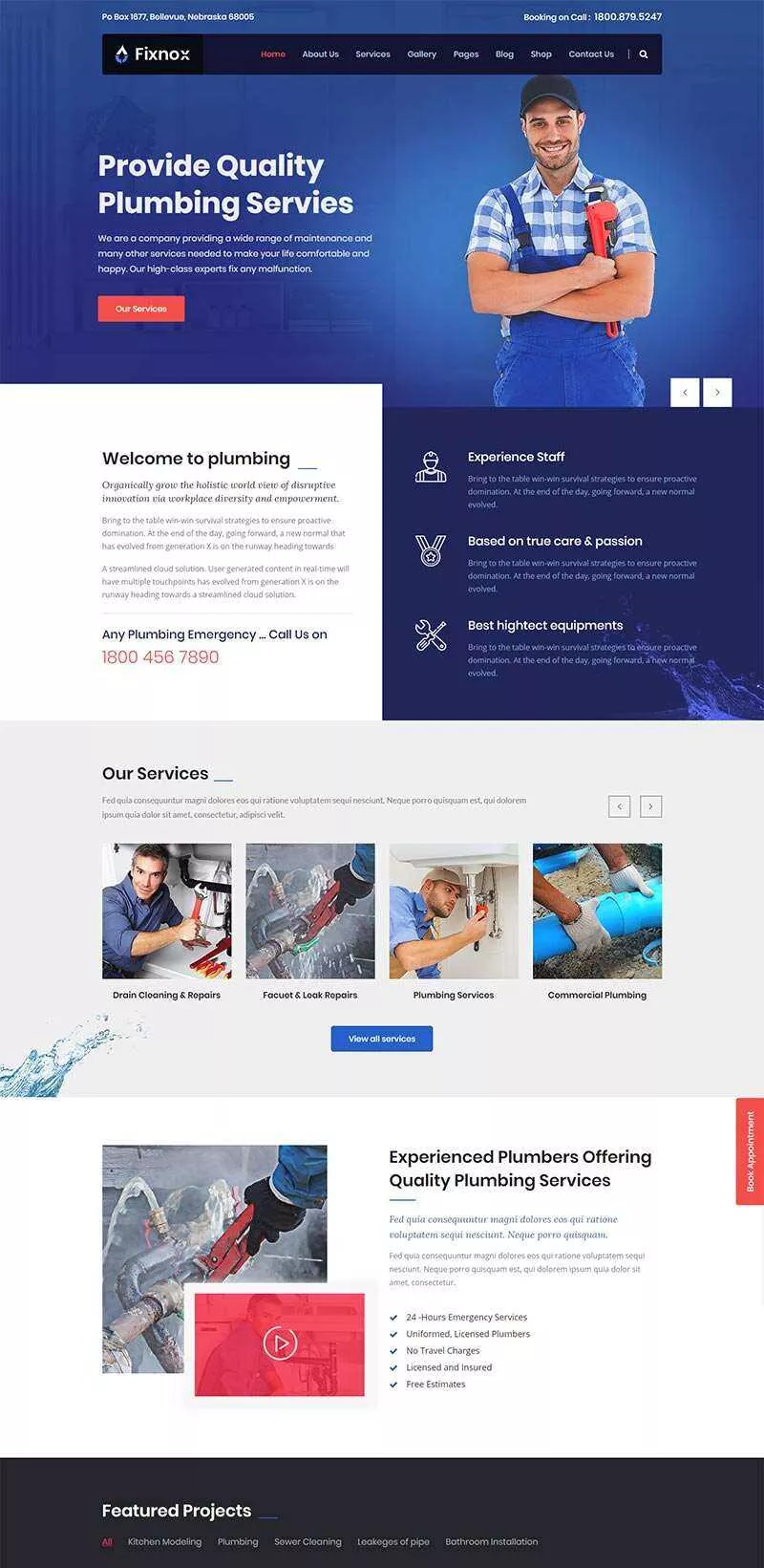 Bootstrap管道修理家政保洁公司网站html模板 - 付费阅读