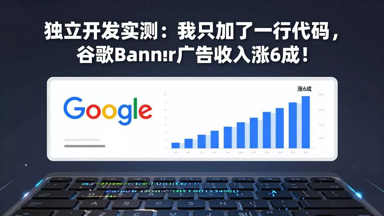 付费文章：独立开发实测：我只加了一行代码，谷歌Banner广告收入涨6成！ - 付费阅读