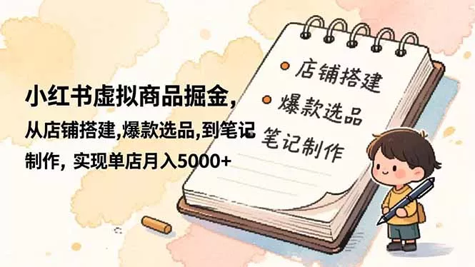 小红书虚拟商品掘金，从店铺搭建,爆款选品,到笔记制作，实现单店月入5000+ - 付费阅读
