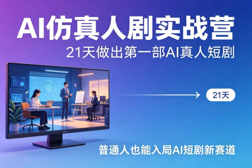 AI仿真人剧实战营，21天做出第一部AI真人短剧，普通人也能入局AI短剧新赛道(更新) - 付费阅读