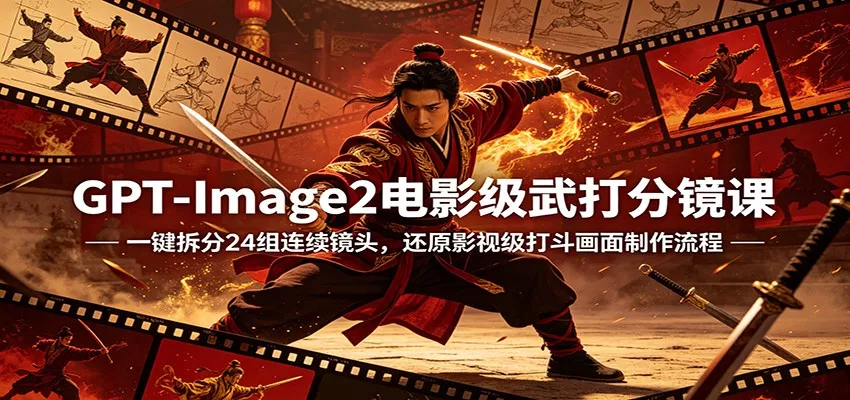 GPT-Image2电影级武打分镜课：一键拆分24组连续镜头，还原影视级打斗画面制作流程 - 付费阅读