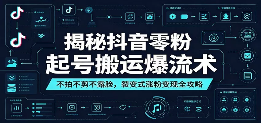 揭秘抖音零粉起号搬运爆流术：不拍不剪不露脸，裂变式涨粉变现全攻略 - 付费阅读