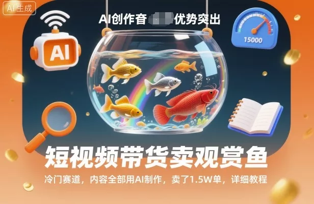 短视频带货卖观赏鱼，冷门赛道，内容全部用AI制作，卖了1.5W单，详细教程 - 付费阅读
