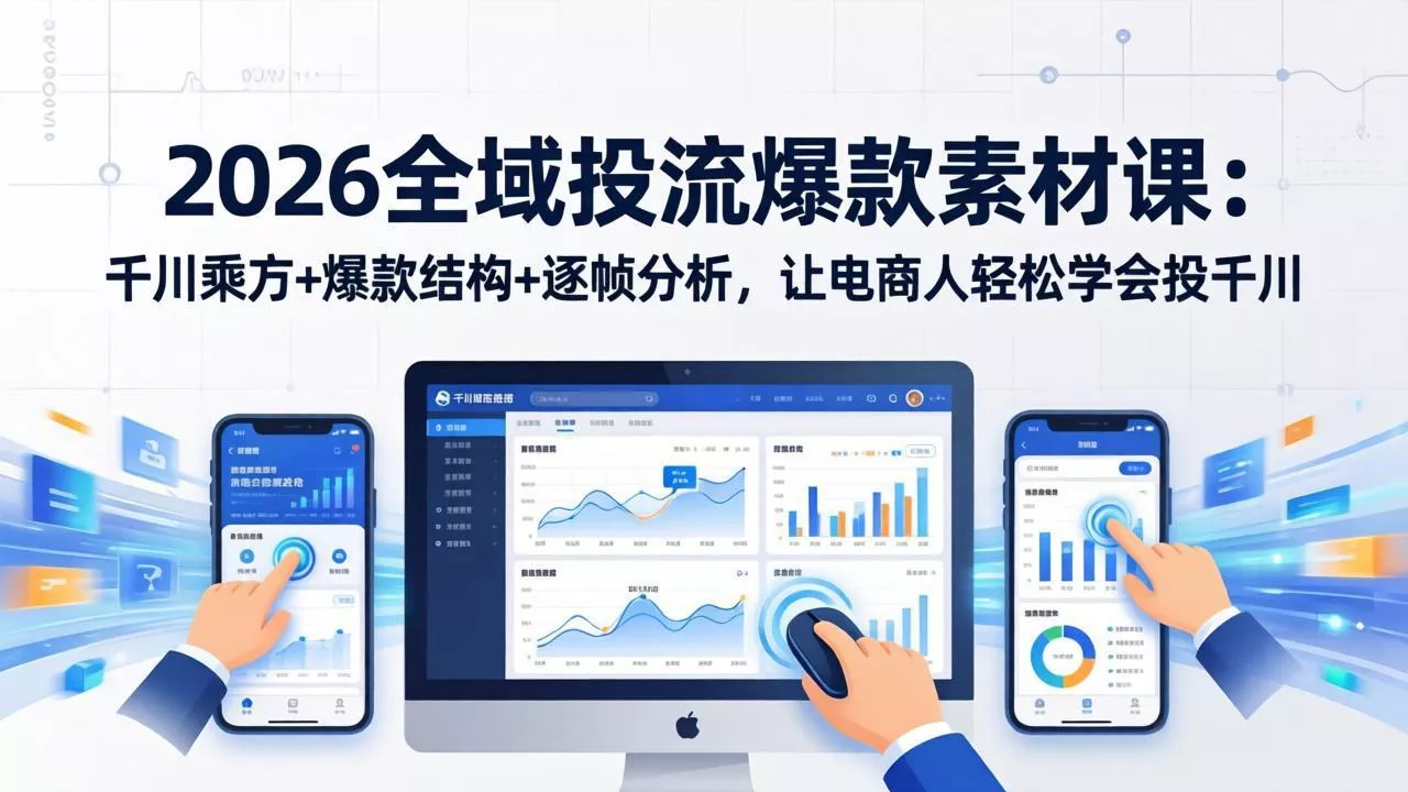 2026全域投流爆款素材课：千川乘方+爆款结构+逐帧分析，让电商人轻松学会投千川 - 付费阅读
