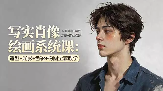 写实肖像绘画系统课：造型+光影+色彩+构图全套教学，配套笔刷+示范+作业点评 - 付费阅读