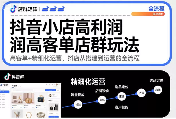 抖音小店高利润高客单店群玩法，高客单+精细化运营，抖店从搭建到运营的全流程 - 付费阅读