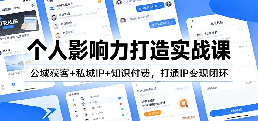 个人影响力打造实战课：公域获客+私域IP+知识付费，打通IP变现闭环 - 付费阅读