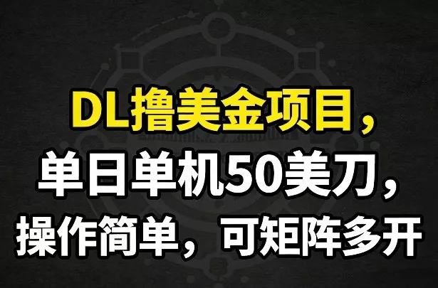 DL撸美金项目，单日单机50美刀，操作简单，可矩阵多开 - 付费阅读