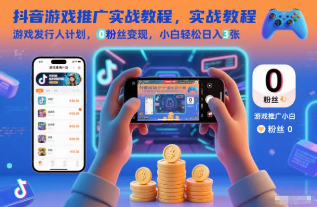 抖音游戏推广实战教程，游戏发行人计划，0粉丝变现，小白轻松日入3张 - 付费阅读
