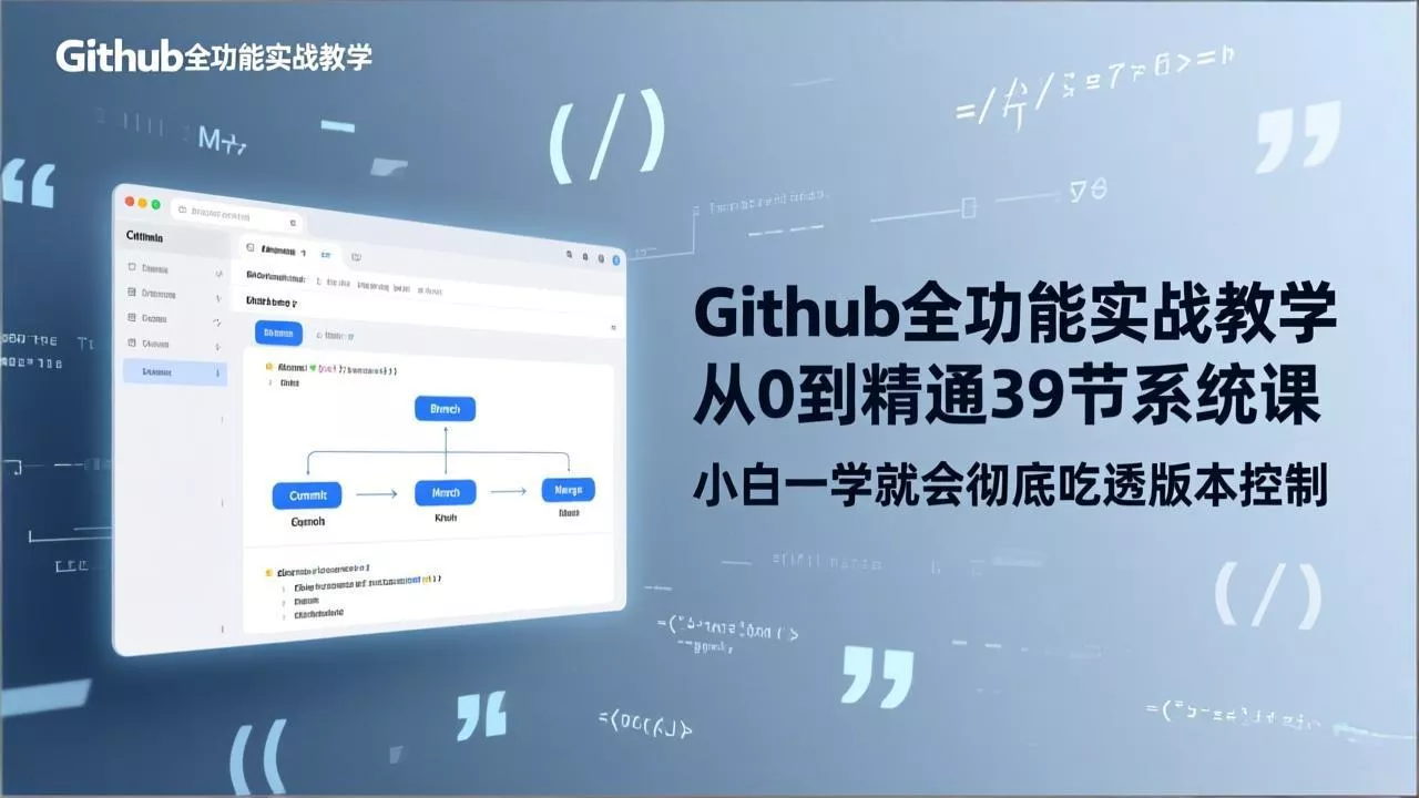 GitHub-全功能实战教学，从0到精通39节系统课，小白一学就会彻底吃透版本控制 - 付费阅读