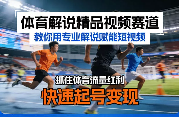 体育解说精品视频赛道，教你用专业解说赋能短视频，抓住体育流量红利，快速起号变现 - 付费阅读