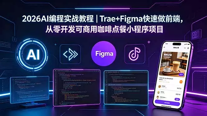 2026AI编程实战教程｜Trae+Figma快速做前端，从零开发可商用咖啡点餐小程序项目 - 付费阅读