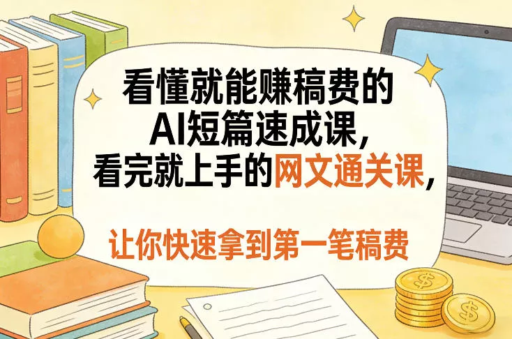 看懂就能賺稿费的AI短篇速成课，看完就上手的网文通关课，让你快速拿到第一笔稿费 - 付费阅读