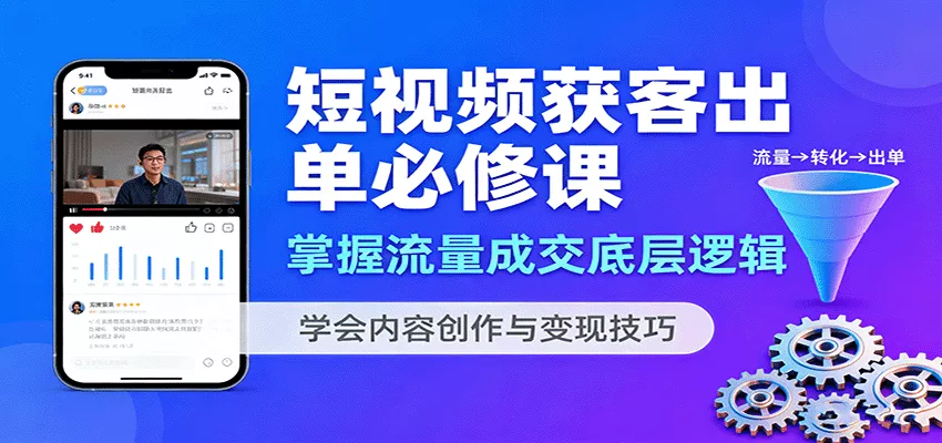 短视频获客出单必修课：掌握流量成交底层逻辑，学会内容创作与变现技巧 - 付费阅读