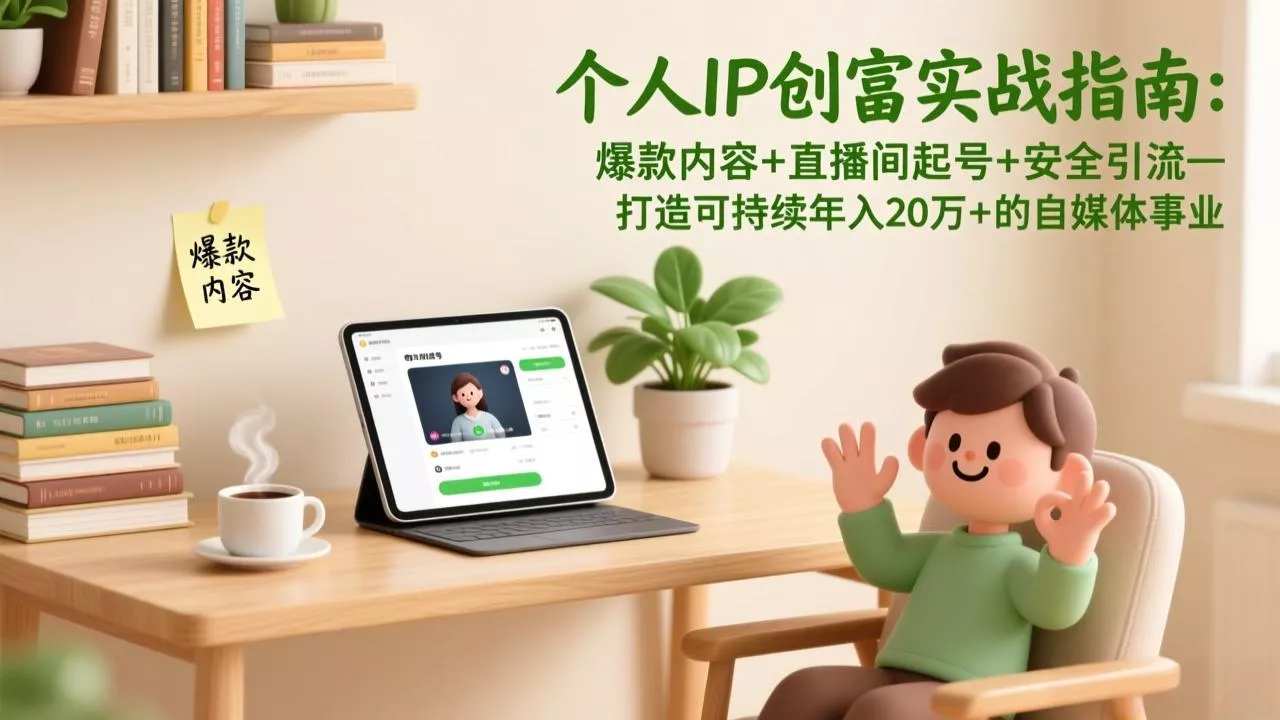 个人IP创富实战指南：爆款内容+直播间起号+安全引流，打造可持续年入20万+的自媒体事业 - 付费阅读