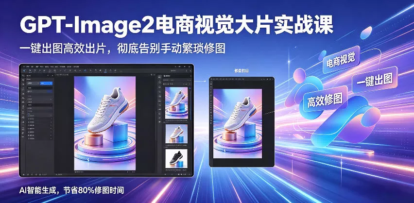 GPT-Image2电商视觉大片实战课，一键出图高效出片，彻底告别手动繁琐修图(更新) - 付费阅读