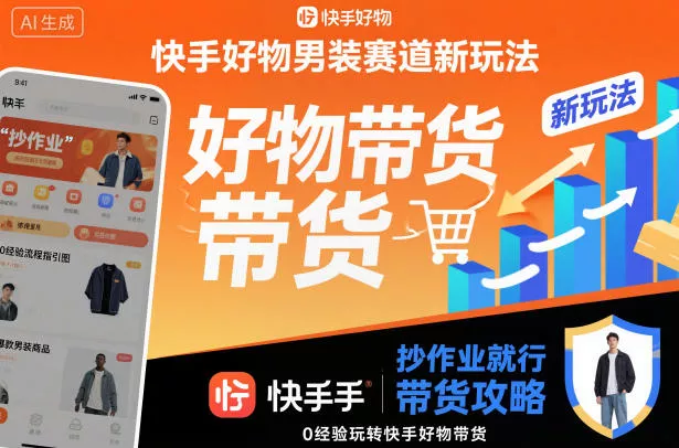 快手好物男装赛道新玩法，抄作业就行，0经验玩转快手好物带货 - 付费阅读