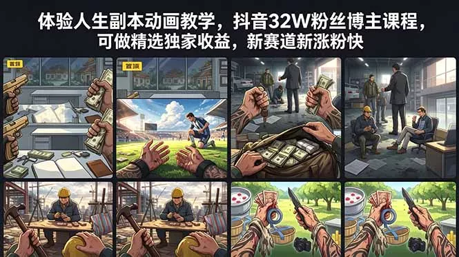 体验人生副本动画教学， 抖音32W粉丝博主课程，可做精选独家收益，新赛道新涨粉快 - 付费阅读