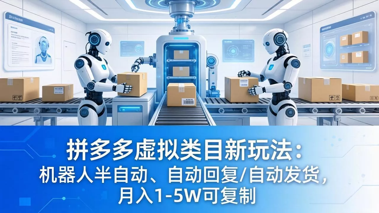 拼多多虚拟类目新玩法：机器人半自动、自动回复 /自动发货，月入 1-5W 可复制 - 付费阅读