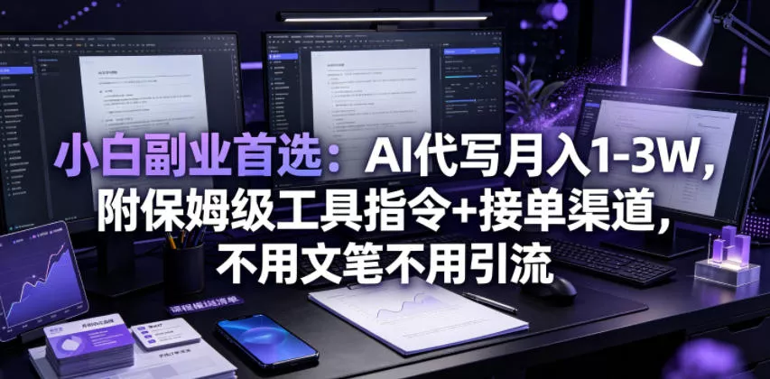 小白副业首选：AI代写月入1-3W，附保姆级工具指令+接单渠道，不用文笔不用引流【揭秘】 - 付费阅读