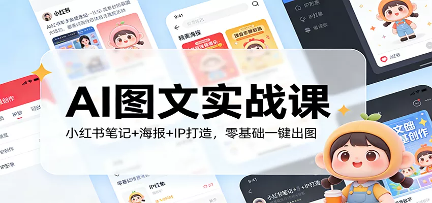 AI图文实战课：小红书笔记+海报+IP打造，零基础一键出图 - 付费阅读