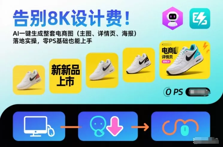 告别8K设计费！AI一键生成整套电商图(主图、详情页、海报)落地实操，零PS基础也能上手 - 付费阅读