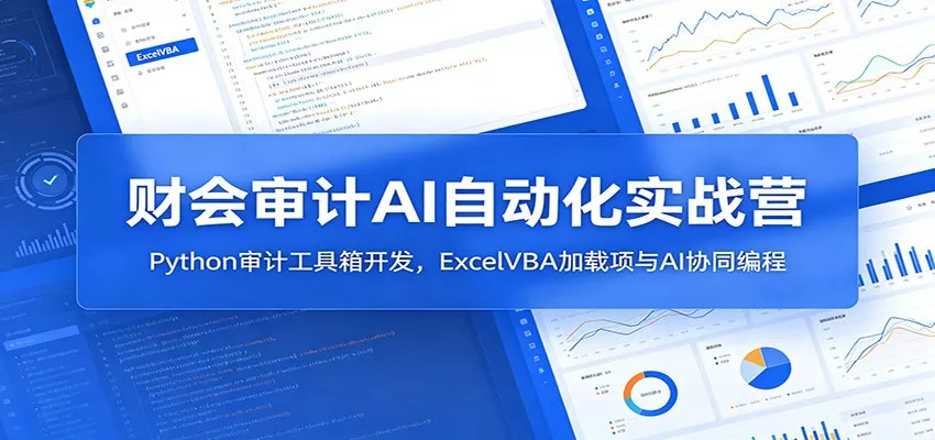 财会审计AI自动化实战营：Python审计工具箱开发，ExcelVBA加载项与AI协同编程 - 付费阅读